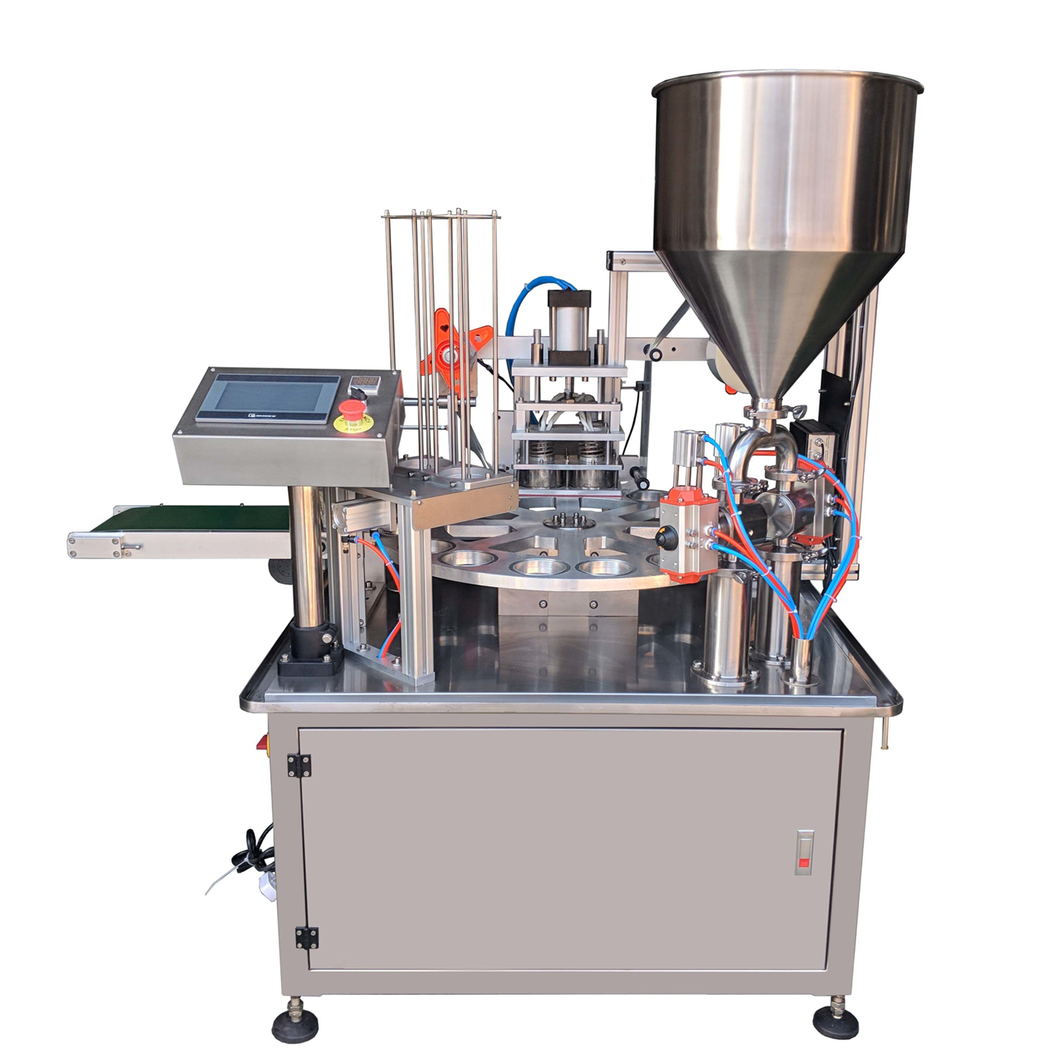 Cup filling and sealing machine