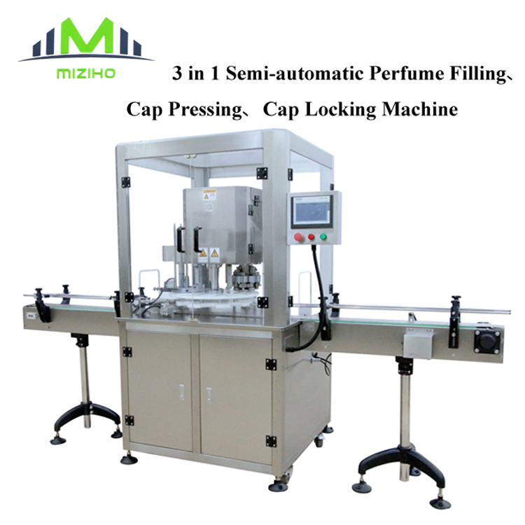 3 in 1 Semi-automatic Perfume Filling、Cap Pressing、Cap Locking Machine